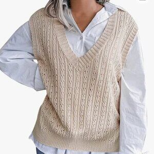 Joie Cream Cable Knit Sweater Vest